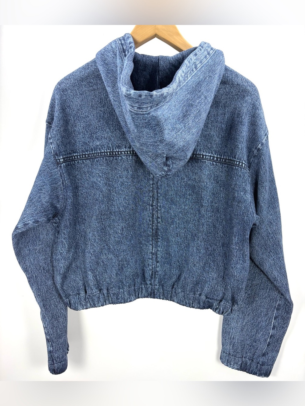 Rag & Bone Miramar Denim Print Terry Zip Hoodie Blue Size Small Trompe L’Oeil - Picture 4 of 11